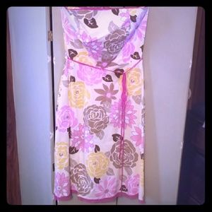 Floral Strapless Dress Super Cute